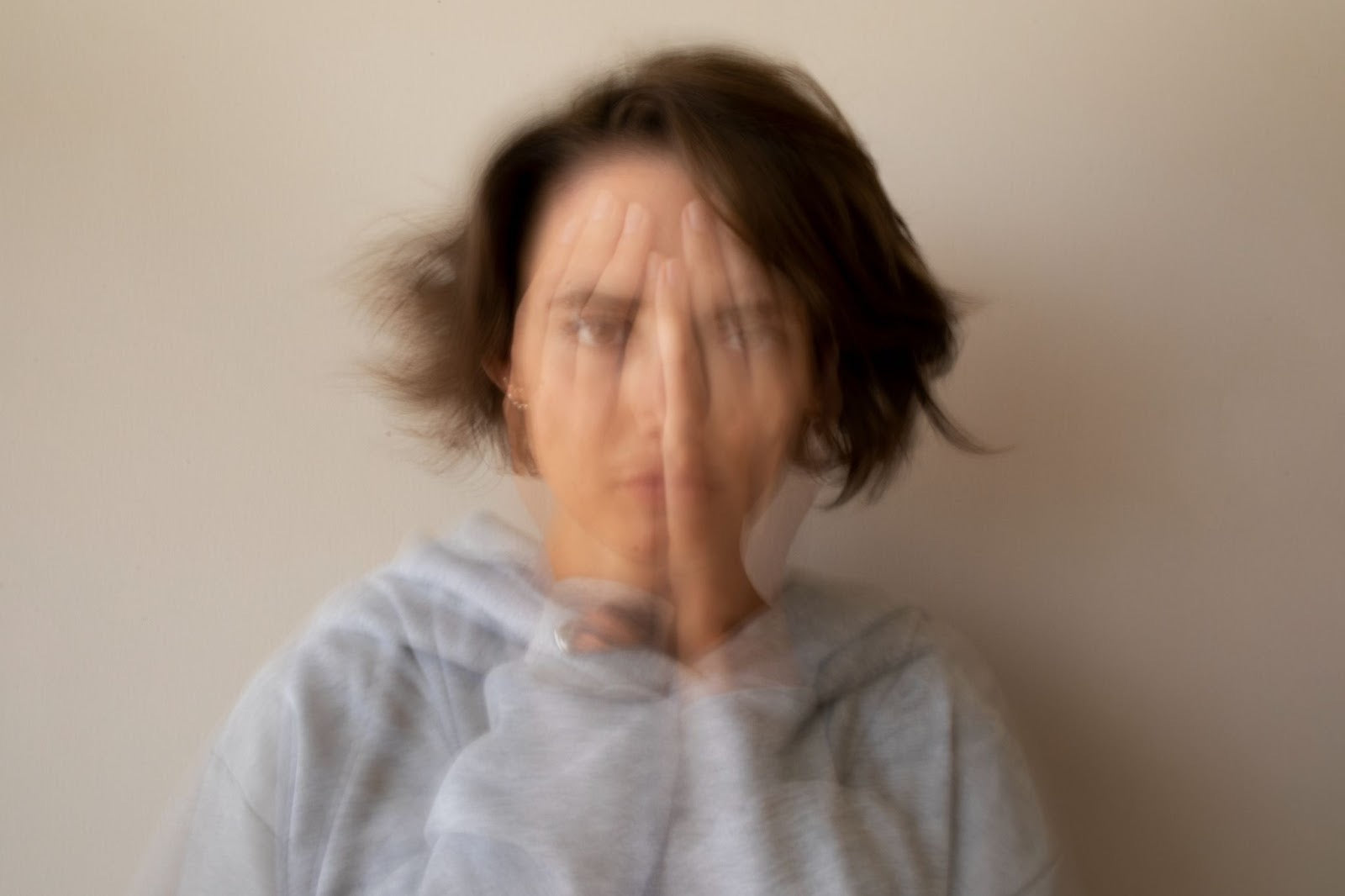 blurry woman dealing with anxiety